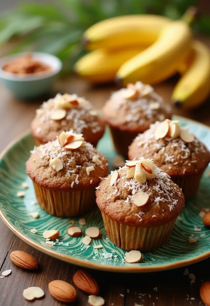 30+ Banana Nut Muffin Recipes for a Comforting Treat 64 30+ Banana Nut Muffin Recipes for a Comforting Treat - 12. Almond Joy Banana Nut Muffins
