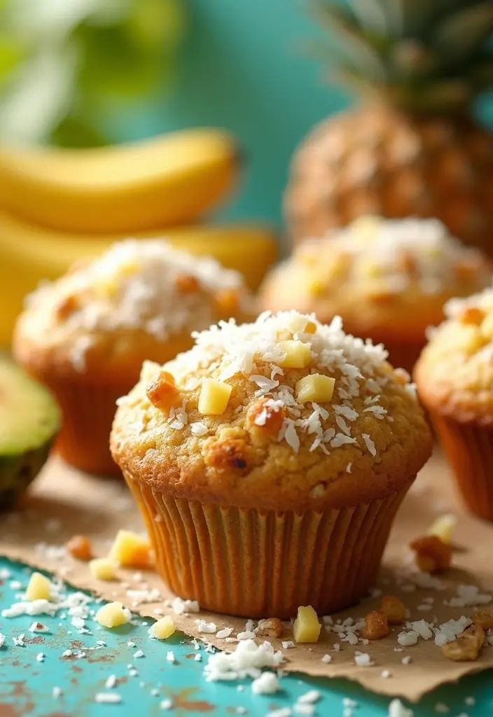 30+ Banana Nut Muffin Recipes for a Comforting Treat 83 30+ Banana Nut Muffin Recipes for a Comforting Treat - 15. Tropical Banana Nut Muffins