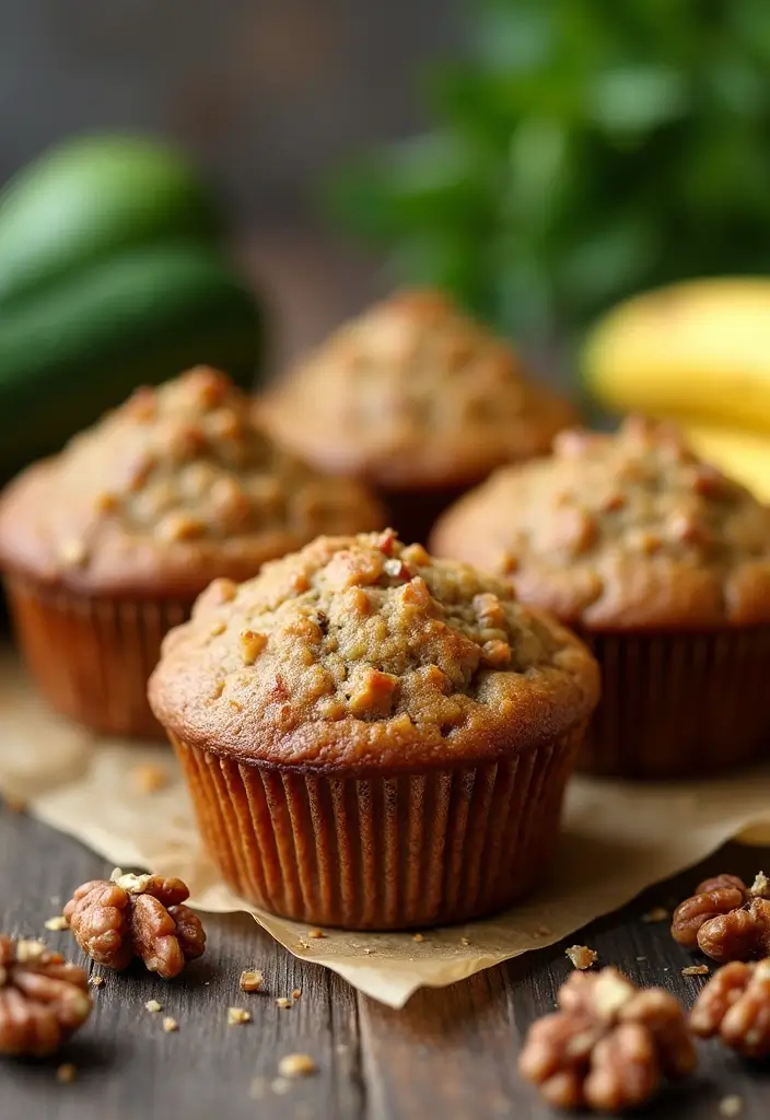 30+ Banana Nut Muffin Recipes for a Comforting Treat 164 30+ Banana Nut Muffin Recipes for a Comforting Treat - 28. Zucchini Banana Nut Muffins