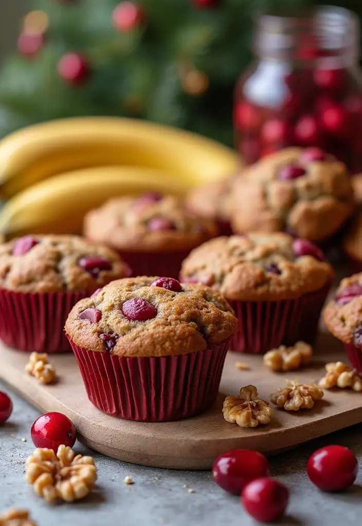 30+ Banana Nut Muffin Recipes for a Comforting Treat 167 30+ Banana Nut Muffin Recipes for a Comforting Treat - 29. Cranberry Banana Nut Muffins
