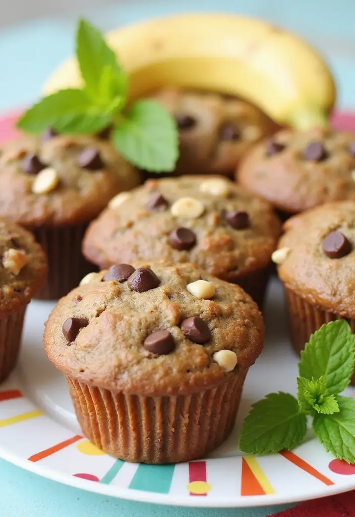 30+ Banana Nut Muffin Recipes for a Comforting Treat 172 30+ Banana Nut Muffin Recipes for a Comforting Treat - 30. Mint Chocolate Chip Banana Nut Muffins