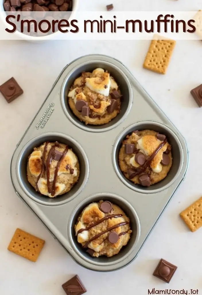 30+ Creative Pampered Chef Mini Muffin Pan Recipes for Every Occasion 119 30+ Creative Pampered Chef Mini Muffin Pan Recipes for Every Occasion - 19. S'mores Mini Muffins