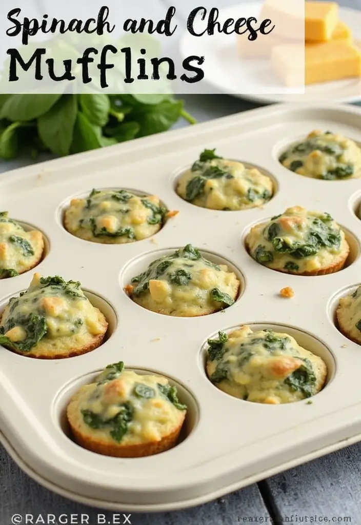 30+ Creative Pampered Chef Mini Muffin Pan Recipes for Every Occasion 6 30+ Creative Pampered Chef Mini Muffin Pan Recipes for Every Occasion - 2. Spinach and Cheese Mini Muffins