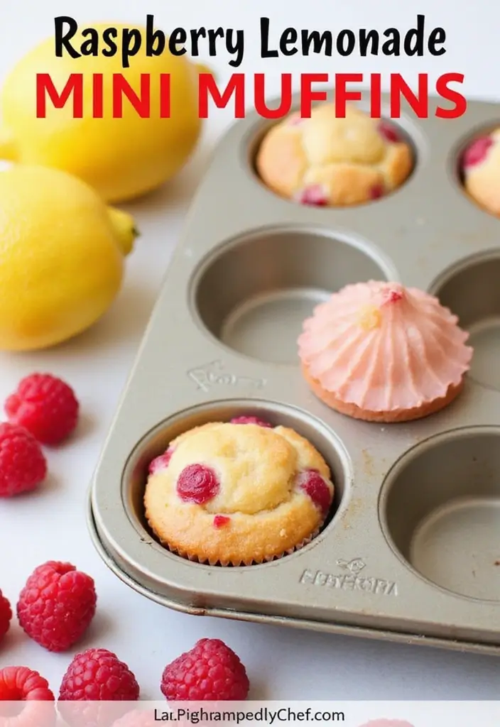 30+ Creative Pampered Chef Mini Muffin Pan Recipes for Every Occasion 126 30+ Creative Pampered Chef Mini Muffin Pan Recipes for Every Occasion - 20. Raspberry Lemonade Mini Muffins