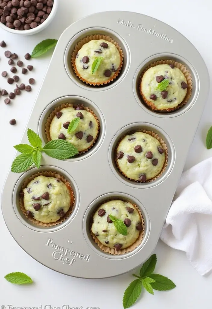 30+ Creative Pampered Chef Mini Muffin Pan Recipes for Every Occasion 184 30+ Creative Pampered Chef Mini Muffin Pan Recipes for Every Occasion - 30. Mint Chocolate Chip Mini Muffins
