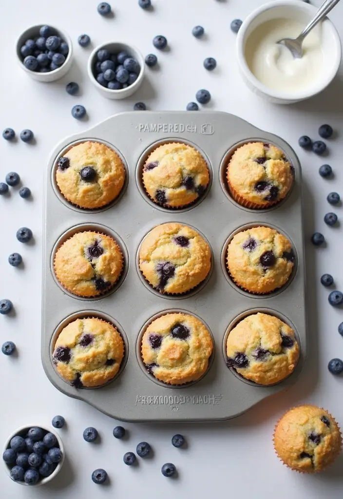30+ Creative Pampered Chef Mini Muffin Pan Recipes for Every Occasion 20 30+ Creative Pampered Chef Mini Muffin Pan Recipes for Every Occasion - 4. Blueberry Yogurt Mini Muffins
