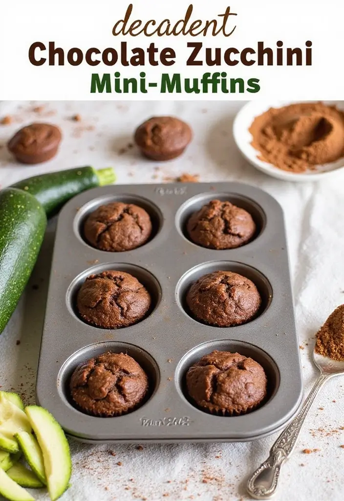 30+ Creative Pampered Chef Mini Muffin Pan Recipes for Every Occasion 25 30+ Creative Pampered Chef Mini Muffin Pan Recipes for Every Occasion - 5. Chocolate Zucchini Mini Muffins