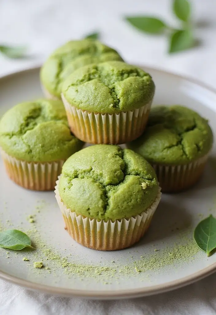 30+ Easy Healthy Muffin Recipes for Breakfast and Beyond 60 30+ Easy Healthy Muffin Recipes for Breakfast and Beyond - 10. Matcha Green Tea Muffins