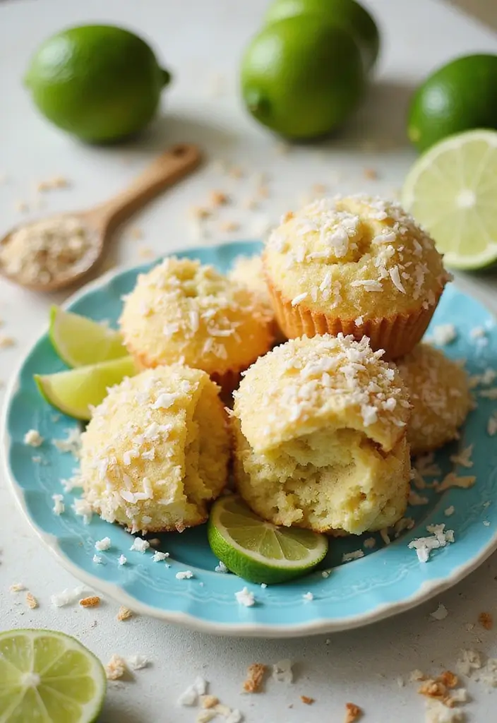 30+ Easy Healthy Muffin Recipes for Breakfast and Beyond 72 30+ Easy Healthy Muffin Recipes for Breakfast and Beyond - 12. Coconut Lime Muffins