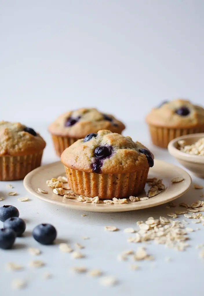 30+ Easy Healthy Muffin Recipes for Breakfast and Beyond 8 30+ Easy Healthy Muffin Recipes for Breakfast and Beyond - 2. Blueberry Oat Muffins