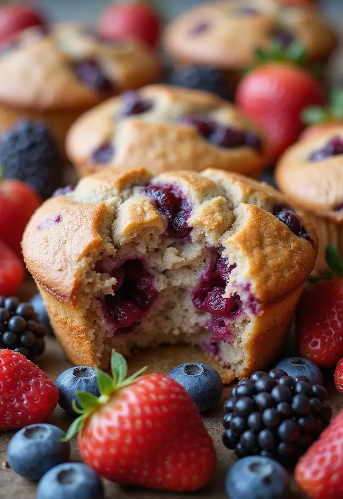 30+ Easy Healthy Muffin Recipes for Breakfast and Beyond 129 30+ Easy Healthy Muffin Recipes for Breakfast and Beyond - 21. Mixed Berry Muffins
