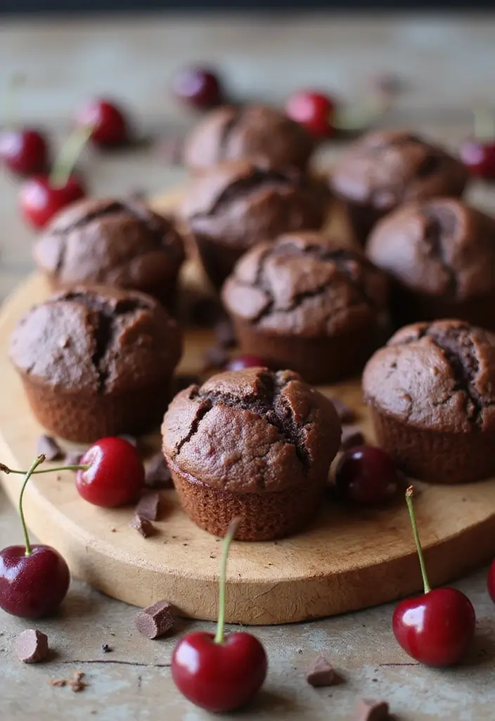 30+ Easy Healthy Muffin Recipes for Breakfast and Beyond 136 30+ Easy Healthy Muffin Recipes for Breakfast and Beyond - 22. Cherry Chocolate Muffins