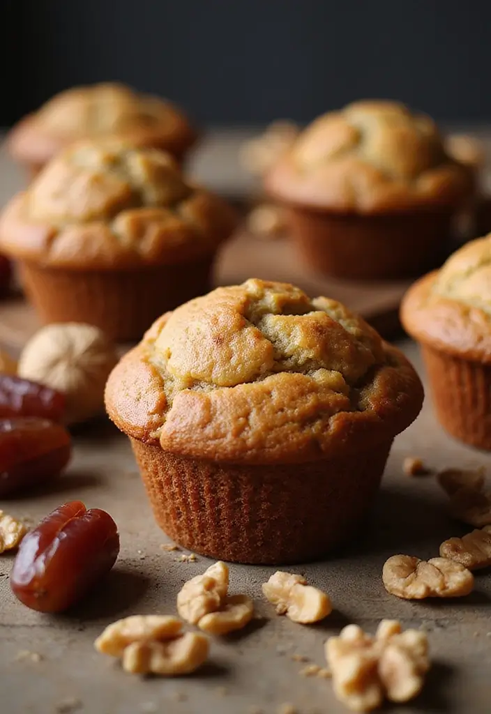 30+ Easy Healthy Muffin Recipes for Breakfast and Beyond 169 30+ Easy Healthy Muffin Recipes for Breakfast and Beyond - 27. Date Walnut Muffins