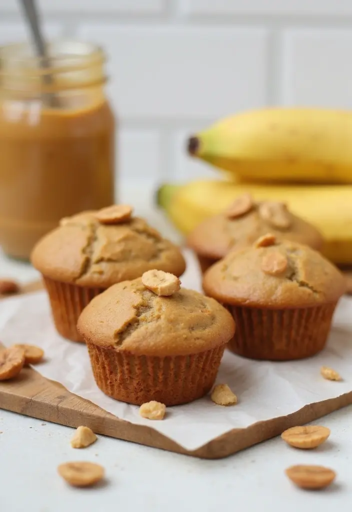 30+ Easy Healthy Muffin Recipes for Breakfast and Beyond 29 30+ Easy Healthy Muffin Recipes for Breakfast and Beyond - 5. Peanut Butter Banana Muffins