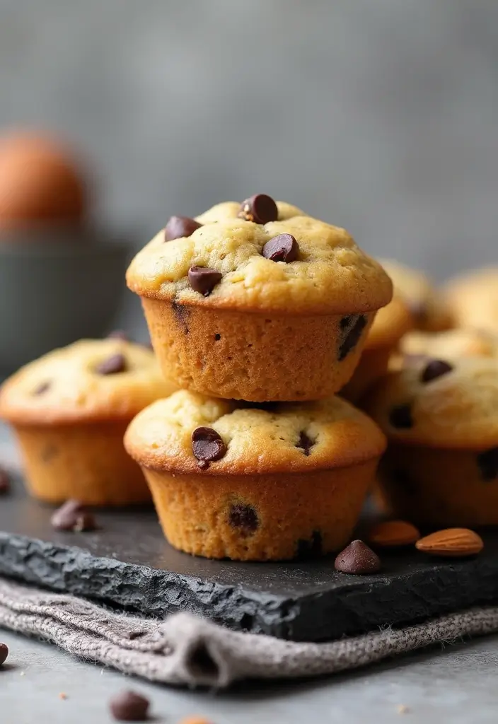 30+ Easy Mini Muffin Recipes for Quick Baking Fun 8 30+ Easy Mini Muffin Recipes for Quick Baking Fun - 2. Chocolate Chip Almond Mini Muffins