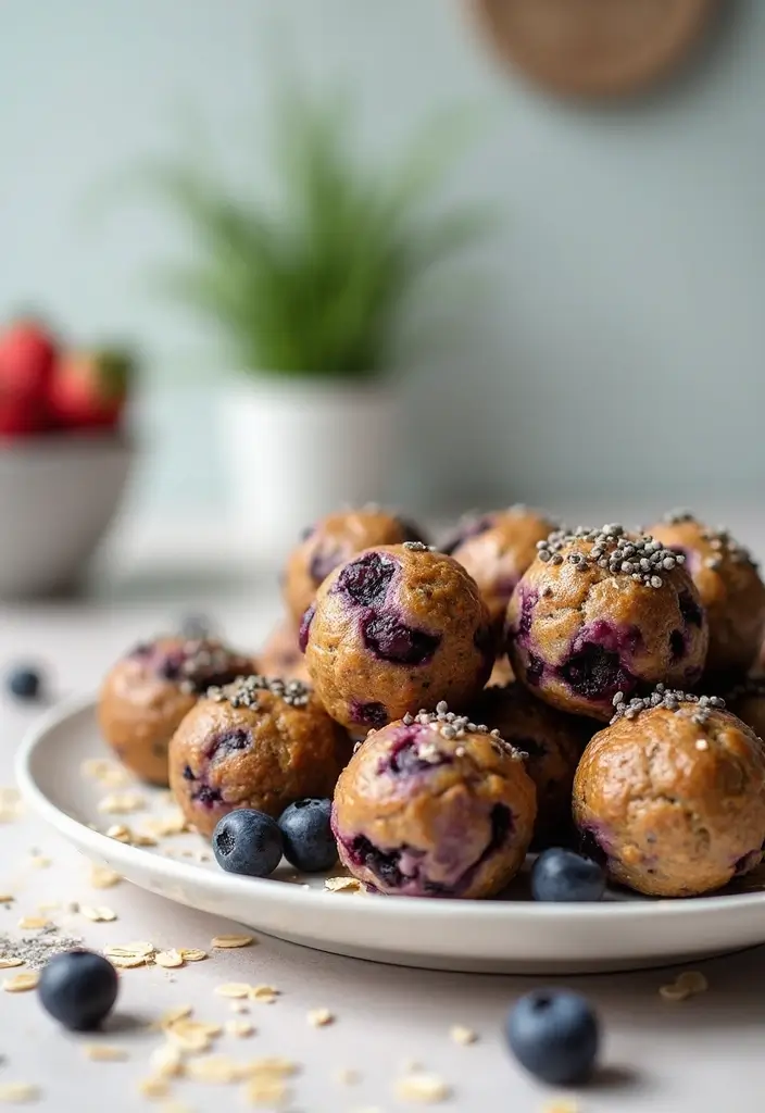 30+ Healthy Blueberry Muffin Recipes That Burst with Flavor 104 30+ Healthy Blueberry Muffin Recipes That Burst with Flavor - 16. Blueberry Muffin Energy Bites