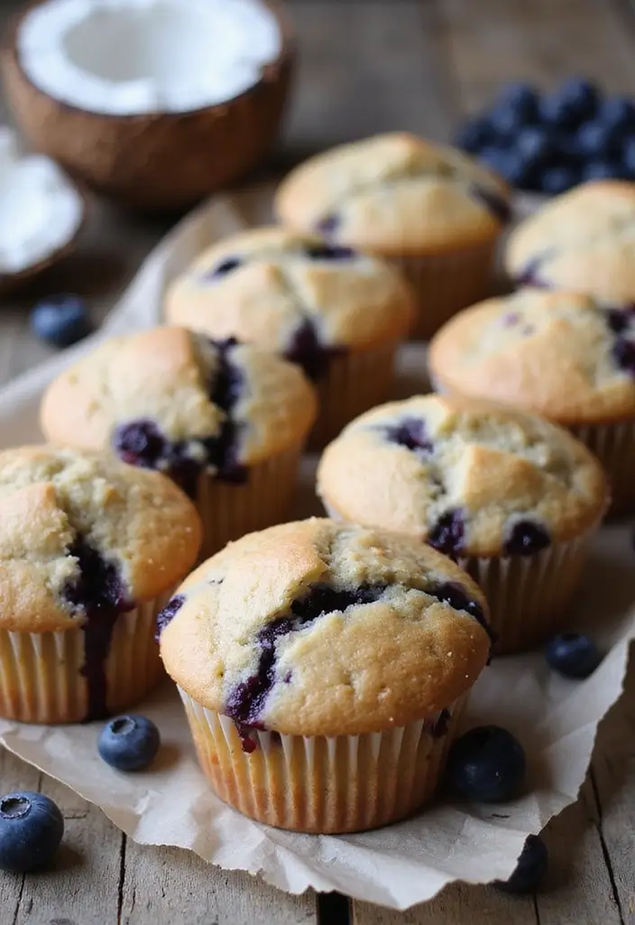 30+ Healthy Blueberry Muffin Recipes That Burst with Flavor 189 30+ Healthy Blueberry Muffin Recipes That Burst with Flavor - 29. Coconut Flour Blueberry Muffins