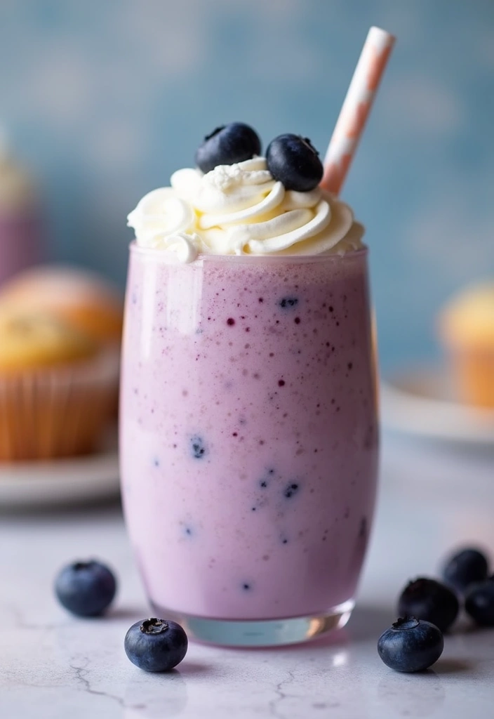 30+ Healthy Blueberry Muffin Recipes That Burst with Flavor 196 30+ Healthy Blueberry Muffin Recipes That Burst with Flavor - 30. Blueberry Muffin Milkshake