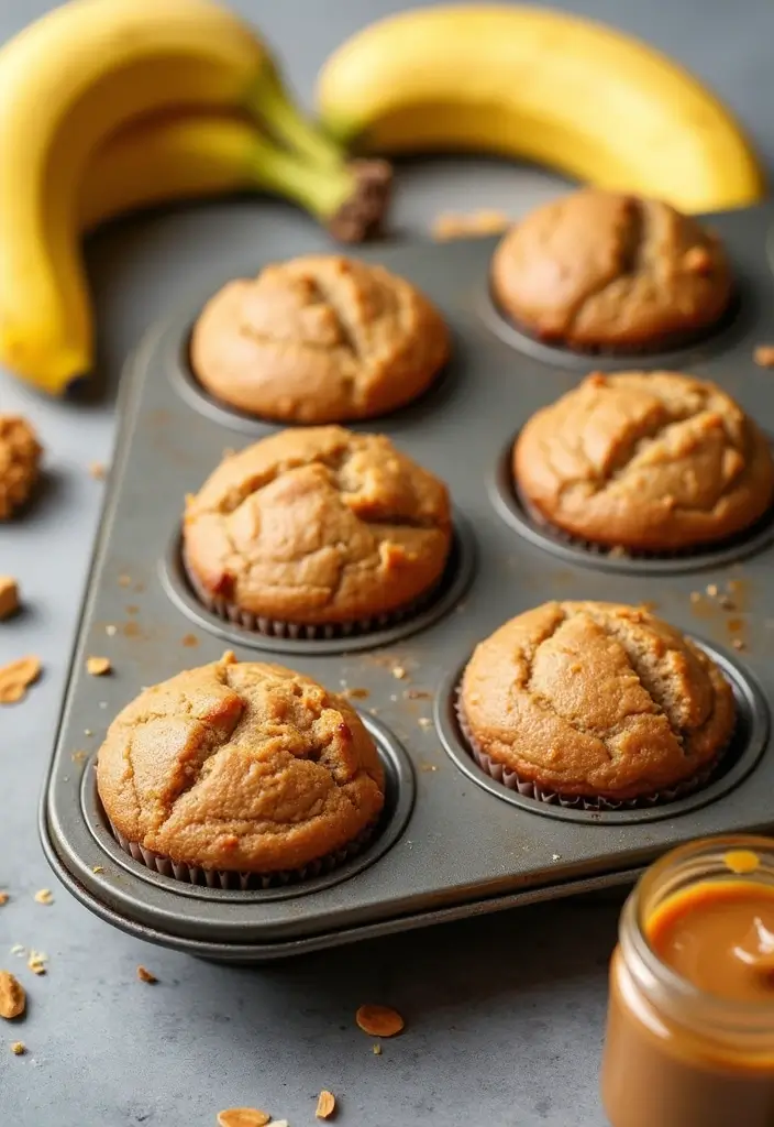 30+ High Protein Muffin Tin Recipes for Meal Prep 78 30+ High Protein Muffin Tin Recipes for Meal Prep - 12. Peanut Butter Banana Protein Muffins