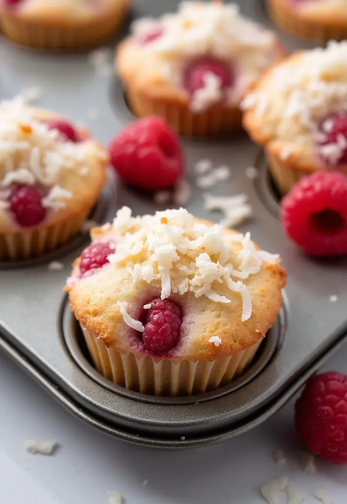 30+ High Protein Muffin Tin Recipes for Meal Prep 83 30+ High Protein Muffin Tin Recipes for Meal Prep - 13. Raspberry Coconut Protein Muffins