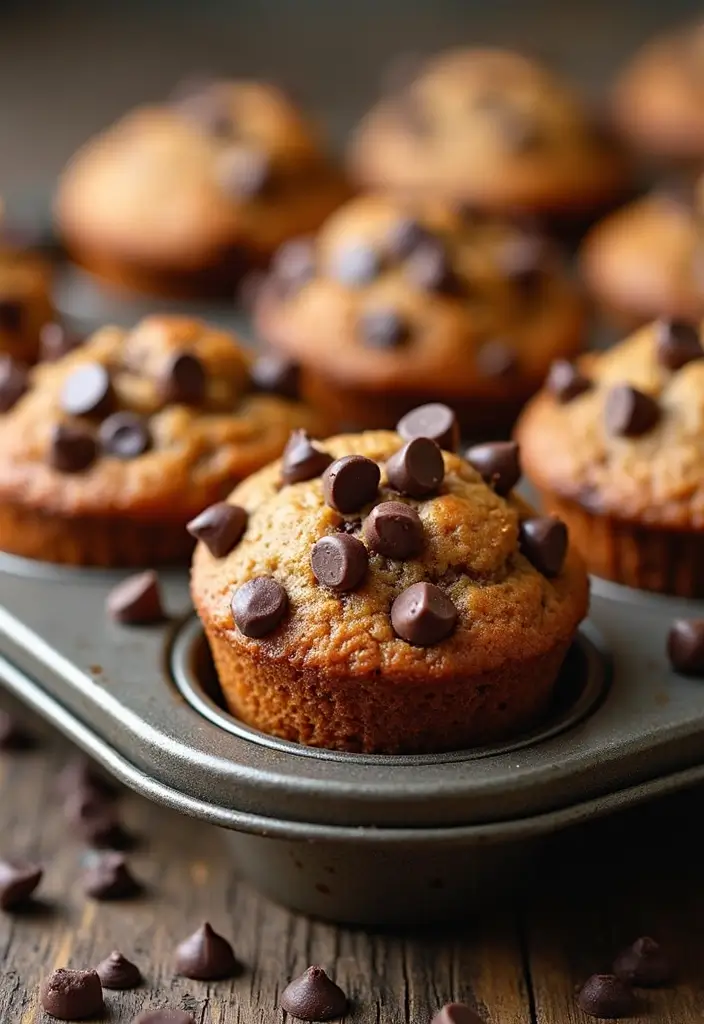 30+ High Protein Muffin Tin Recipes for Meal Prep 90 30+ High Protein Muffin Tin Recipes for Meal Prep - 14. Chocolate Chip Protein Muffins