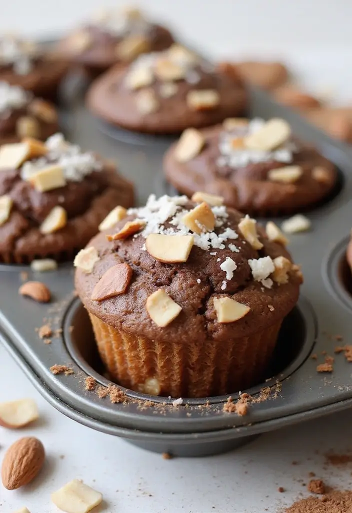30+ High Protein Muffin Tin Recipes for Meal Prep 121 30+ High Protein Muffin Tin Recipes for Meal Prep - 19. Almond Joy Protein Muffins