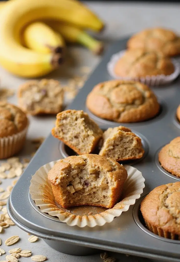 30+ High Protein Muffin Tin Recipes for Meal Prep 8 30+ High Protein Muffin Tin Recipes for Meal Prep - 2. Banana Oatmeal Protein Muffins