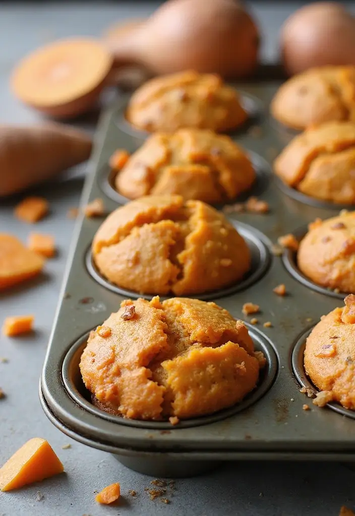 30+ High Protein Muffin Tin Recipes for Meal Prep 140 30+ High Protein Muffin Tin Recipes for Meal Prep - 22. Savory Sweet Potato Protein Muffins