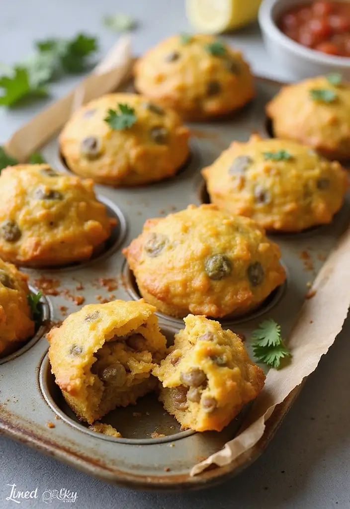 30+ High Protein Muffin Tin Recipes for Meal Prep 170 30+ High Protein Muffin Tin Recipes for Meal Prep - 28. Green Chili Cheese Protein Muffins