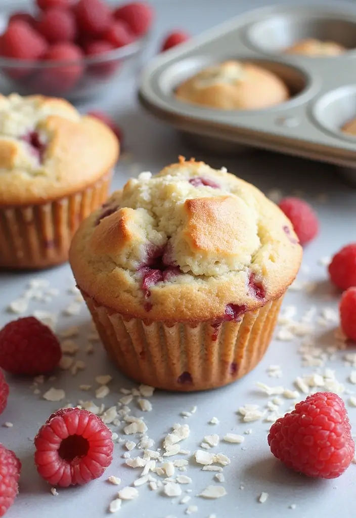 30+ High Protein Muffin Tin Recipes for Meal Prep 177 30+ High Protein Muffin Tin Recipes for Meal Prep - 29. Coconut Flour Raspberry Muffins