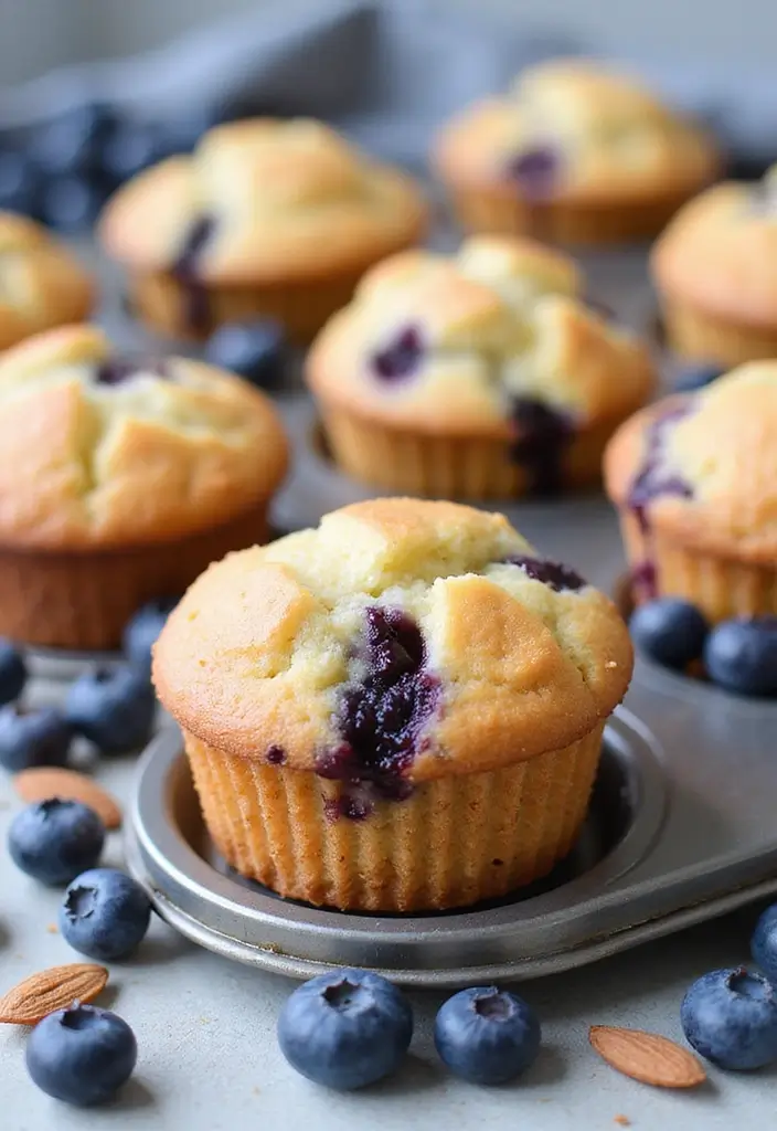30+ High Protein Muffin Tin Recipes for Meal Prep 15 30+ High Protein Muffin Tin Recipes for Meal Prep - 3. Blueberry Almond Protein Muffins