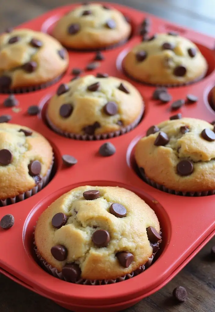 30+ Silicone Mini Muffin Pan Recipes for Easy Baking - 17. Chocolate Chip Muffins