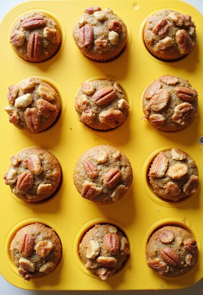 30+ Silicone Mini Muffin Pan Recipes for Easy Baking - 19. Nutty Banana Muffins