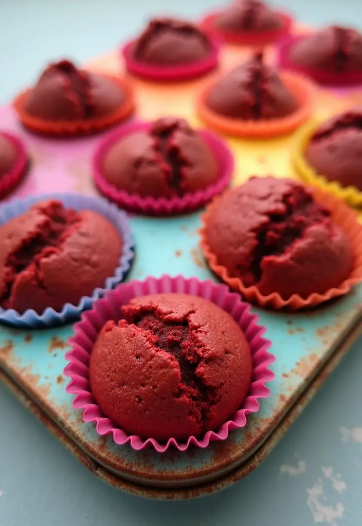 30+ Silicone Mini Muffin Pan Recipes for Easy Baking - 27. Red Velvet Muffins