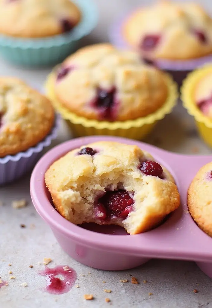 30+ Silicone Mini Muffin Pan Recipes for Easy Baking - 8. Yogurt Berry Muffins