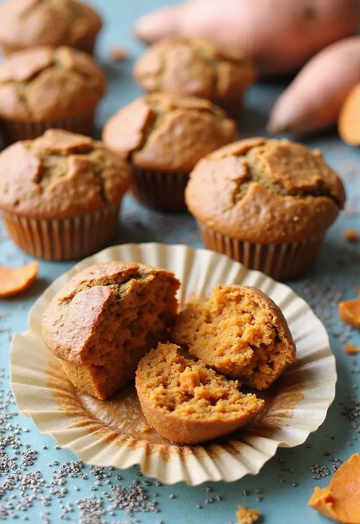 30+ Sweet Potato Muffin Recipes Packed with Nutrition 56 30+ Sweet Potato Muffin Recipes Packed with Nutrition - 12. Sweet Potato Chia Seed Muffins