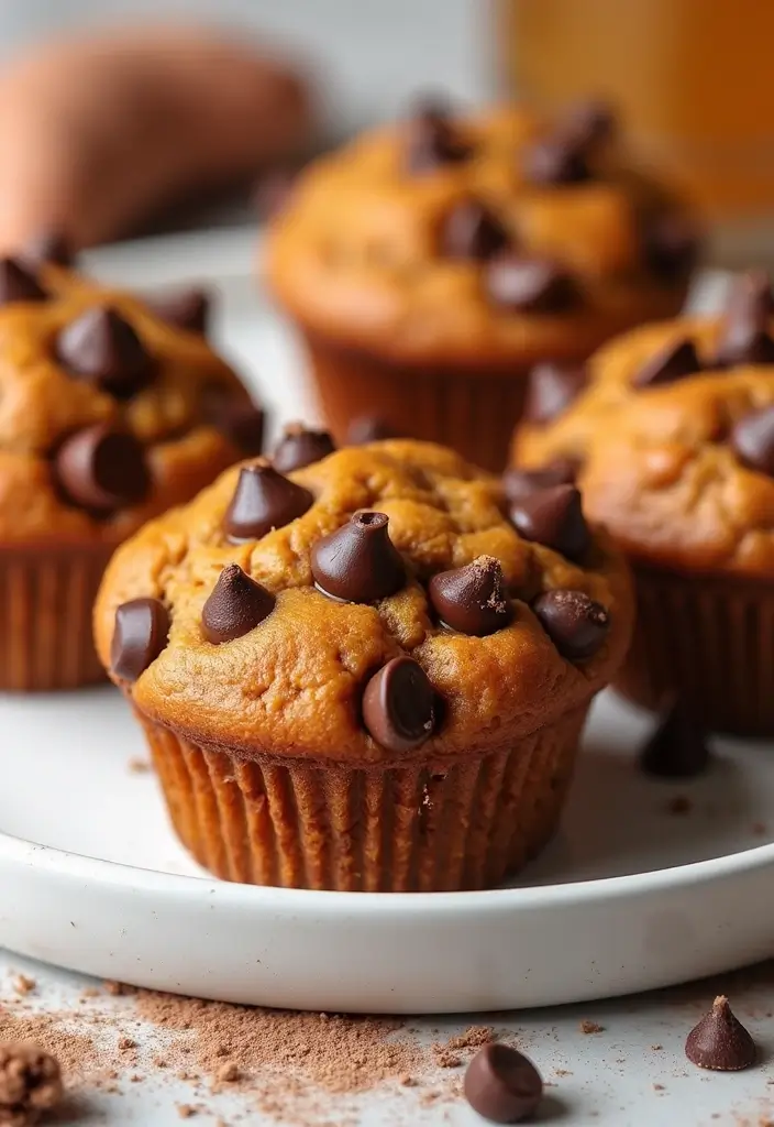 30+ Sweet Potato Muffin Recipes Packed with Nutrition 9 30+ Sweet Potato Muffin Recipes Packed with Nutrition - 3. Sweet Potato Chocolate Chip Muffins